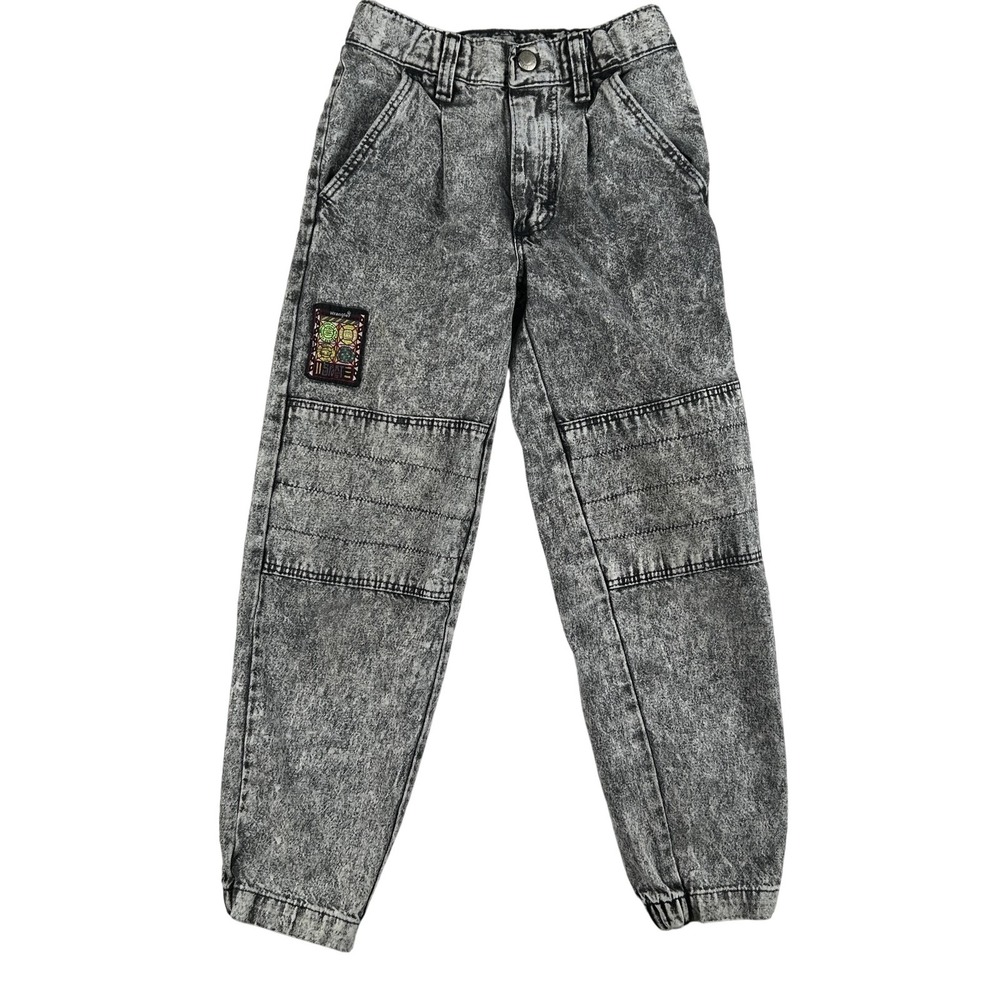 Vtg Wrangler Jeans Youth Girls 8 Slim Tapered Acid Wash Elastic Cuff 80s‎ Retro